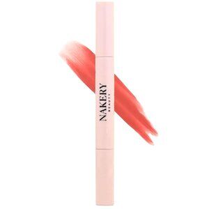 Nakery Beauty Lip Peptide Color Drench  Dual End Liner And Lipstick- Naked Rose